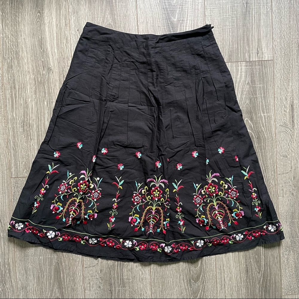 Twenty One Black Embroidered Skirt